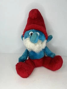 Papa Smurf Plush Stuffed Animal Toy Peyo Wallace Berrie 11” 1981 VINTAGE - Picture 1 of 9