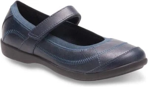 Hush Puppies Reese (Little Kid/ Big Kid) Navy Leather Mary Jane Flat - Picture 1 of 4