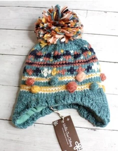 NWT Matilda Jane Girl's Winter Knit Earflap Hat Youth Size M Fleece Lined - Picture 1 of 1