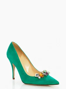 Kate Spade LOVER beryl green suede pumps shoes sz. 8.5 NEW - Picture 1 of 6