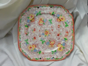 Vintage MADE IN JAPAN Floral Pattern Plate 10.5 inch TASHIRO SHOTEN LTD - Holes - Bild 1 von 12