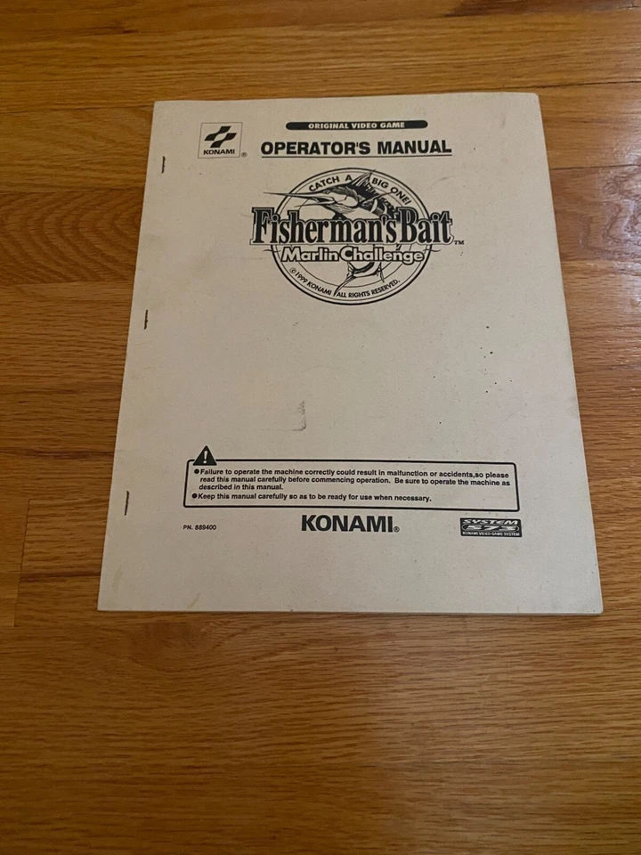 Fisherman's Bait: Marlin Challenge Video Arcade Game Manual, Konami 1999 - Image 1 of 1