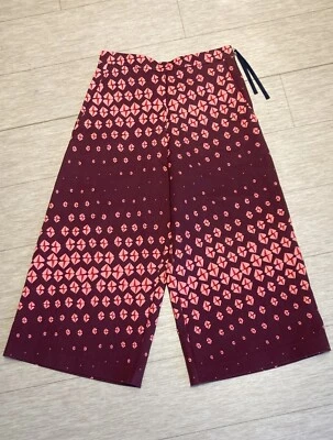 Pantalones cortos de punto de pierna ancha con estampado de vino y rosa talla L ODEEH para mujer nuevos sin etiquetas Foto 1 de 4