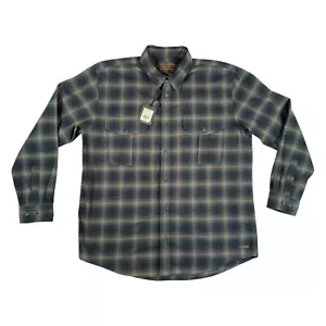 CC Filson Alaskan Guide Brushed Cotton Flannel Shirt Navy Pine Plaid Size XL - Picture 1 of 9