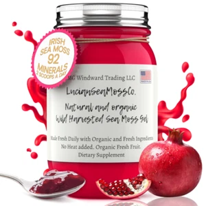 Fresh Organic Pomegranate Infused Sea Moss Gel - Picture 1 of 11