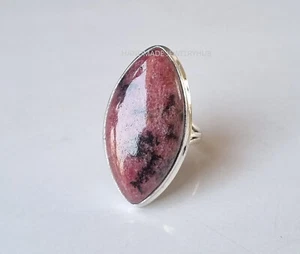 Rhodonite Gemstone Jewelry 925 Sterling Silver Handmade Cute Gift Ring PG1953 - Picture 1 of 5