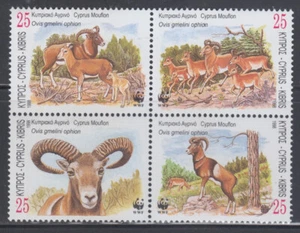 CHIPRE SC #923a CPL MNH BLOQUE WWF de 4 DIFF TIPO de RAM - Imagen 1 de 1