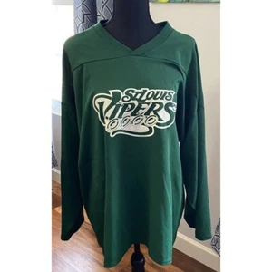 Vintage St. Louis Vipers Green Jersey Promo Roller Hockey USA Van De Kamp XL - Picture 1 of 16