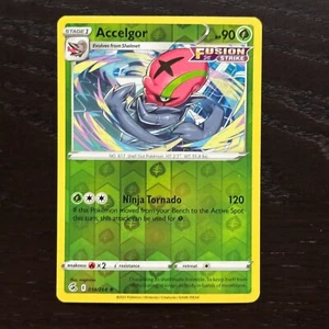 Accelgor 014/264 Pokemon Fusion Strike Sword & Shield Reverse Holo Rare Card NM - Picture 1 of 2