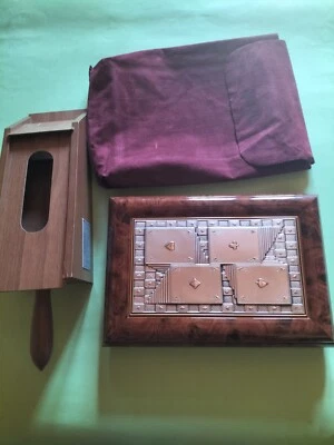 Poker fiches carte Scatola Argento Legno Vintage collezione Sabot de croupier  - Immagine 1 di 4