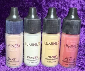 Luminess Airbrush Lot PRIMER Moisturizer BRIGHTENER ILLUMINATOR Plum BLUSH .25oz - Picture 1 of 4