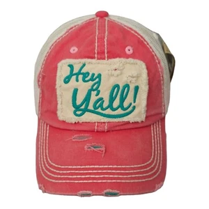 Kbethos Hey Y'all Embroidered Patch Mesh Strapback Cap Trucker Baseball Hat - Picture 1 of 13