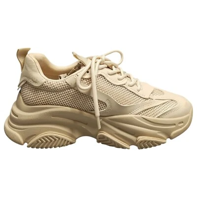 Steve Madden Possession Trainers Sneakers Shoes Mens 8 Tan Wedge Laces POSS03S1 - Image 1 of 4