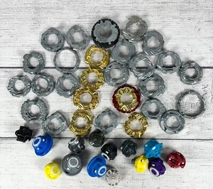 Beyblade Lot of 42 Parts Pieces Metal Wheels and Bottom Tips Burst Takara Tomy H - Picture 1 of 13
