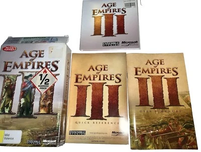 2005 AGE OF EMPIRES III Big Box Game Complete Vintage PC 3 Disc w/keys VGC+ CIB - Image 1 of 4
