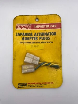 MPA VTG Japanese Alternator Adapter Plug Harness Wire DATSUN To SUBARU LUV - NOS - Image 1 of 3