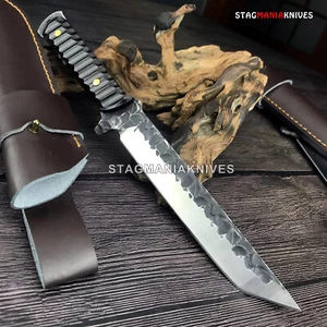 Cuchillo Bowie Tanto japonés de caza Ninja Samurai Full Tang de acero forjado a mano J2 - Imagen 1 de 5