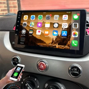9" Carplay Autoradio Stereo Android 13 GPS NAVI WIFI BT Per FIAT 500 2007-2015 - Foto 1 di 11