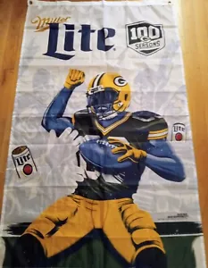 Green Bay Packers 100 Seasons Miller Lite Flag / Banner 30" X 48"  - Picture 1 of 6