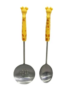 Juego de cuchara y colador con mango en forma de jirafa de colección Ekco Zoo herramientas utensilios - Imagen 1 de 2