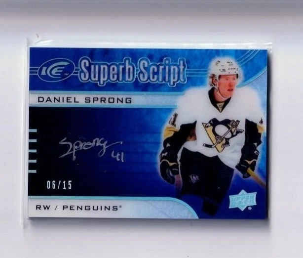 DANIEL SPRONG '15/16 Upper Deck ICE SUPERB SCRIPT AUTOGRAPH card #/'d /15 - Image 1 of 1