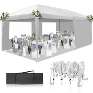 3x6m Waterproof Folding Tent with Two Windows Outdoor Canopy White - Picture 1 of 12