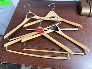Vintage Wood Hangers Square Top Wooden Lot Of 4 - Fort Worth & Arlington Stores - Picture 1 of 4