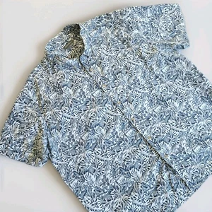 Camisa Eddie Bauer Azul Floral Hawaiana Abotonada 2XL - Imagen 1 de 9
