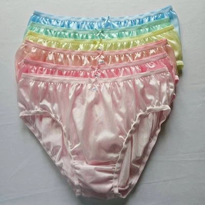 6 Plus Bikini Underwear Nylon Woman Panties Mid-Waist Soft Colorful Briefs /3XL - Image 1 of 4