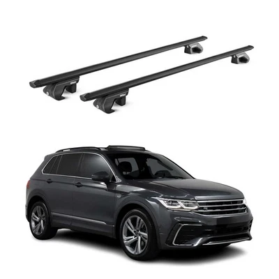 OMAC Barre portatutto per VW Tiguan 5N AD1 Allspace 2016-2024 90 kg alluminio nero 2x ABE