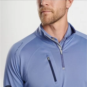 PETER MILLAR Verge Performance Quarter-Zip Herren XL blau 1/4 Zip leicht - Bild 1 von 7