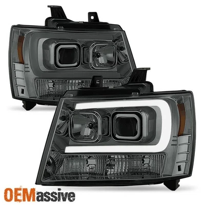Faros proyectores LED DRL ahumados para Chevy Suburban | Tahoe | Avalanche 07-14 Foto 1 de 4