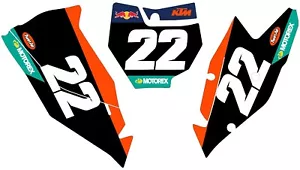 Number Plates Side Panels Graphics Decal for KTM SXF SX 125-450 2016-2018 - Foto 1 di 1