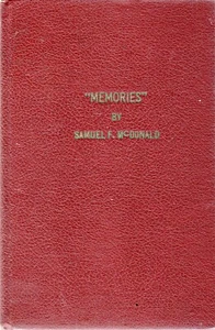 "Memories (Memphis, Tennessee)" by Samuel F. McDonald (Memphis History) bk - Picture 1 of 1