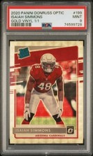 2020 Donruss Optic Gold Vinyl 1/1 Rated Rookie Isaiah Simmons PSA 9 Arizona Card