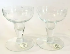 PRINCESS HOUSE Heritage Pattern Pair 4" Crystal Candlesticks Candle Holders #447 - Picture 1 of 6