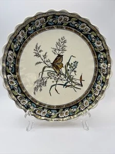 Antique Copeland Daisy with Butterfly Plate 8 1/4" Scalloped Edge England Made - Picture 1 of 10