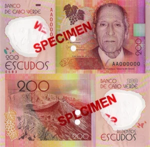 CAPE VERDE 200 (SPECIMEN) Escudos from 2014, P71s, POLYMER, UNC - Picture 1 of 3
