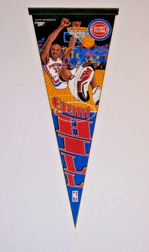1995 PISTONS Grant Hill caricature pennant rare Detroit DUKE TNT - Image 1 of 1