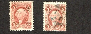 1862-71 Revenue First Issue Washington 5c CUT CANCELLATIONS Lot of Sc#R24c Note - Picture 1 of 1