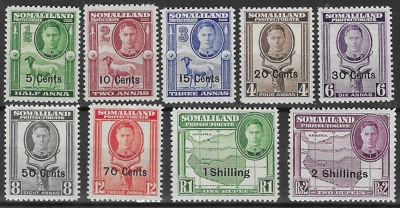 SOMALILAND PROTECTORATE 1951 SET TO 2s on 2r, FINE MNH. SG. 125 - 133.    (D294) - Image 1 of 2