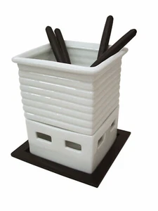 (29435) FONDUE INDIVIDUAL CHOCOLATE QUESO CARNE PORCELANA CUADRADA 700ML - Imagen 1 de 1