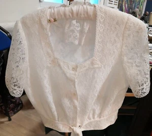 Blusa vintage de encaje para dama de ELSIE WHITELEY - Imagen 1 de 6