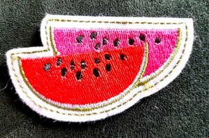 Watermelon Patch 7cm x 4cm Embroidered Iron Sew On Citrus Fruit Party - Picture 1 of 1
