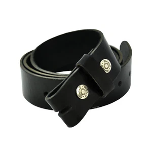 130 - 135 - 140 cm Wechselgürtel für Buckle Gürtelschnalle Leder schwarz #001 - Bild 1 von 2