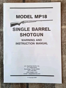 Russian Baikal MP18 Single Barrel Shotgun Instruction Manual - Picture 1 of 4