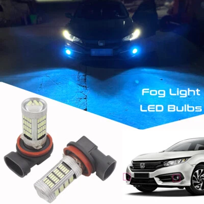 2pcs Ice Blue H11 H8 LED Fog Light Bulbs Fit for Honda Civic 2006-2024 Fog Lamp - Image 1 of 4