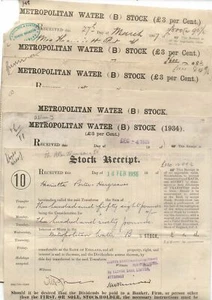 1905-25 LONDRES, BANCO DE INGLANDIA 6 STOCK METROPOLITANO DE AGUA £3% GARANTÍA - Imagen 1 de 1