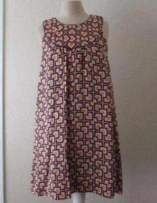 SHOSHANNA Mujer 4 Seda Patrón Geométrico Sin Mangas Trapecio Vestido Cambio Foto 1 de 4