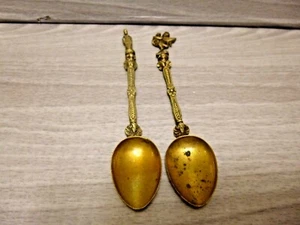 Vintage Collector Spoon: Beat Up but Great Design ~ Made in Italy ~ Brass set 2 - Picture 1 of 3